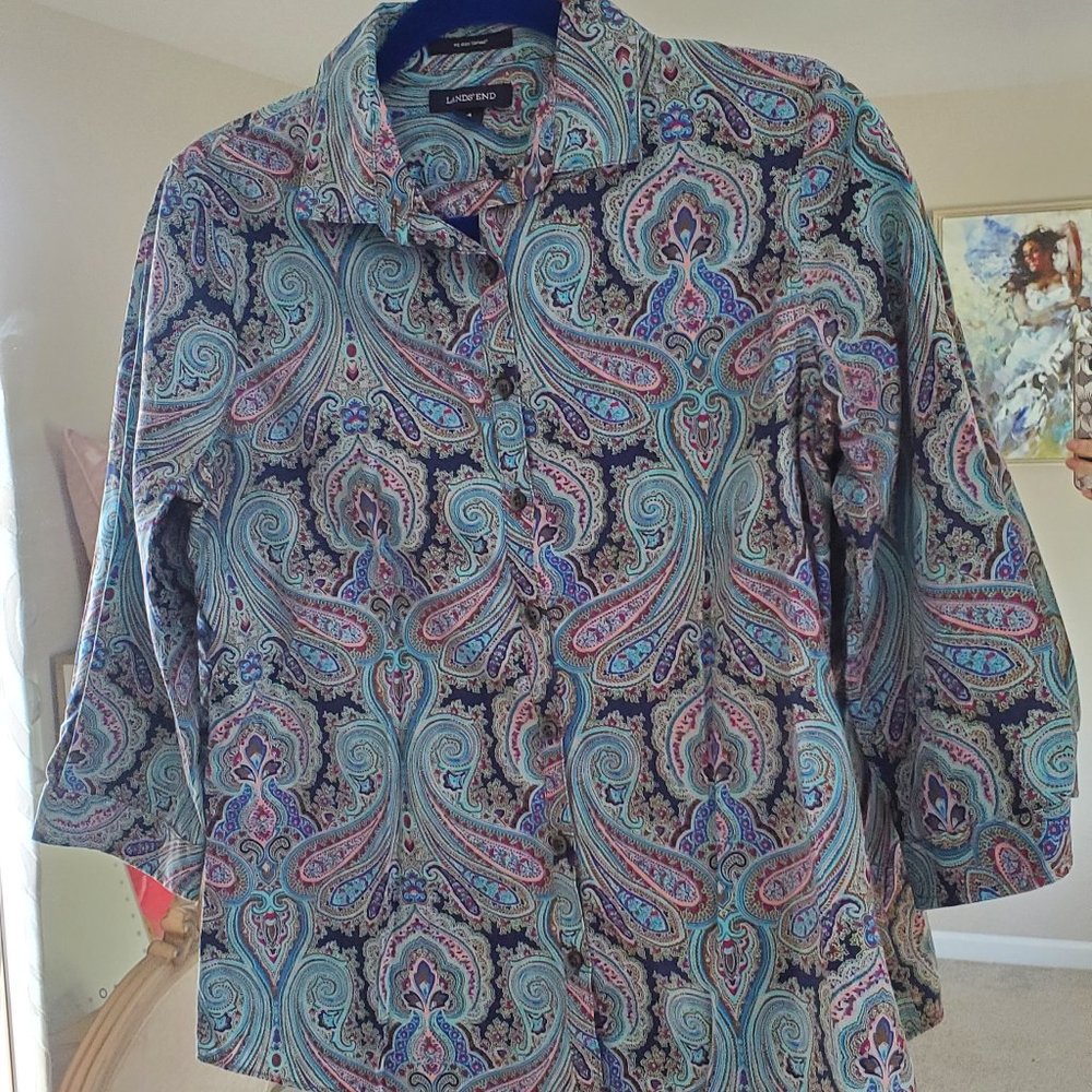 Lands End. No Iron Shirt. Size 4